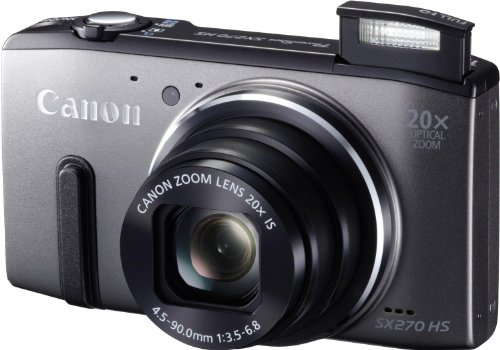 Canon PowerShot SX270 HS Fotocamera Digitale, Zoom 20x, CMOS da 12.1 Megapixel, Full HD, Grigio
