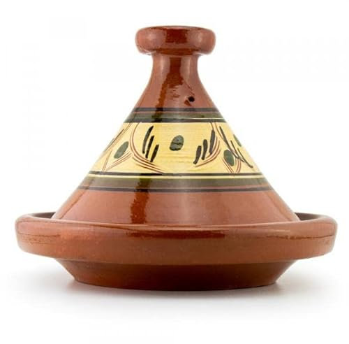 Marokkanische Tajine Tanger glasiert 2-3 Personen Ø 26 cm, Tajin, Tagen, Gartopf zum Kochen, Marokkanischer Kochtopf, in drei Größen erhältlich, Schmortopf, Premium Qualität, für alle Herdarten und Backofen geeignet