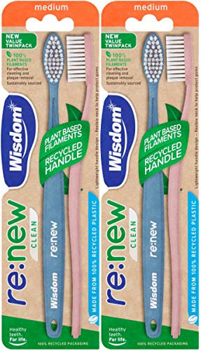 Wisdom re:New Clean Medium Twinpack x 2 (4 Brushes Total)