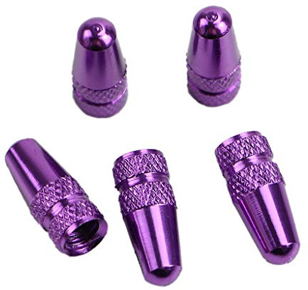 KSTZGTA 5 Pcs/Set Bicycle Aluminum Alloy French for Caps Presta Type for Road Bike Mountain Bike Tyre Air for Air Caps, Purple