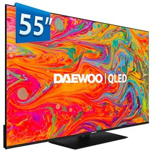 Daewoo 55DM65QV 2025 55 - QLED Smart TV 4K HDR 3840 x 2160, Dolby Vision, Dolby Audio, Peana Central, Diseño sin Marcos