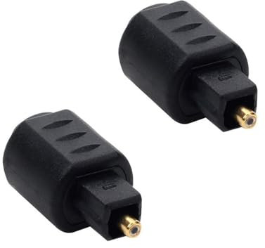 LLINthy 1 unidad/2 conectores hembra ópticos portátiles de 3,5 mm a Toslink macho para sonido de alta fidelidad