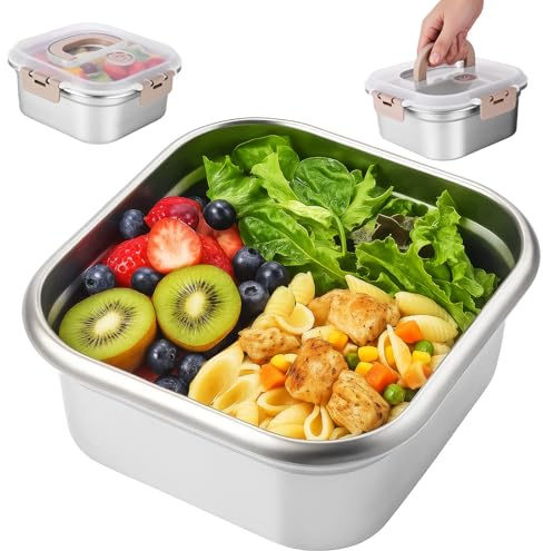 AIWMQYYF Caja Bento para niños y adultos, 2.5 L, gran capacidad, a prueba de fugas, caja cuadrada de almacenamiento de alimentos para el trabajo, la escuela y viajes