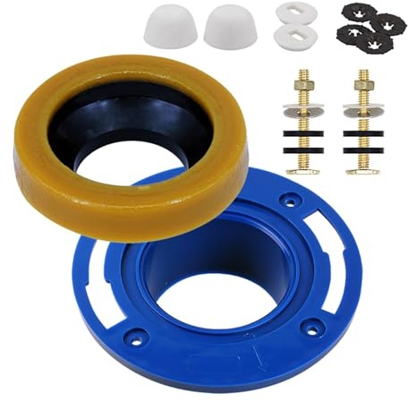 Toilet Flange Rings Set with Bolts Seal Rubber Toilet Installation Flange Seal Set for Leak Frees Bathroom Installation Long Service Effect