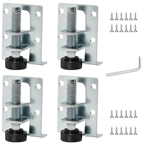 ECVUKQ 4 PCS Adjustable Furniture Legs, Heavy Duty Adjustable Feet for Furniture Levelling Feet with Screws and Hex Key for Table Sofa Cabinets