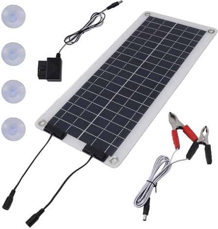 Mantenitore Caricabatteria Solare Per Auto, Caricabatteria Di Mantenimento In Silicio Policristallino Impermeabile, 12 V-24 V Mantenitore Di Alimentazione Pannello Solare A Doppia Uscita Per Auto, Mar