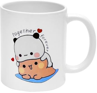 XRVRILE Tazza Aesthetic per Bubu Dudu 330 ml, tazza in ceramica per Dudu Bubu, carina per tè e caffè, orso e panda divertenti tazze da caffè come miglior regalo