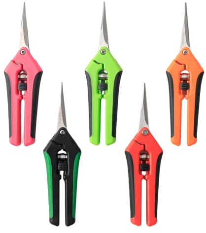 GYYXH Juego 5 Tijeras Podar Acero Inoxidable 16,5cm Mango Ergonómico