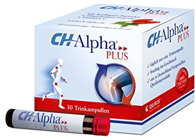 CH-Alpha PLUS Kollagen Trinkampullen – mit Hagebuttenextrakt & Vitamin C für gesunde Gelenke und Knorpel | Monatskur 30 Ampullen | glutenfrei, laktosefrei, ohne Gentechnik