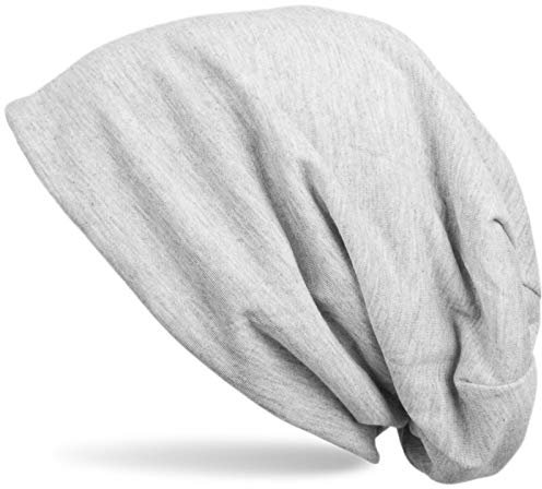 styleBREAKER Klassische Slouch Beanie Mütze, leicht und weich, Longbeanie, Unisex 04024018, Farbe:Hellgrau meliert