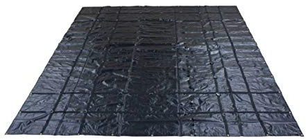 Mytee Products 16' x 27' Flatbed Truck 18 Oz Steel Tarp with 4 FT Drop - Black Heavy Duty Vinyl Water Resistant Tarp for Trailers to Protect Cargo from Wind, Rain, Snow, and Sun