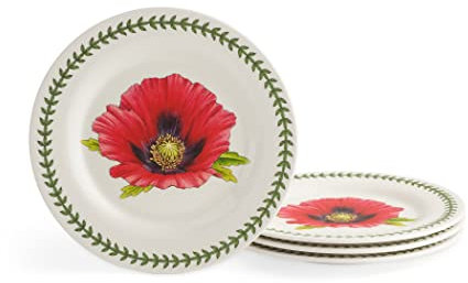 Portmeirion 616042 - Set di 4 piatti da insalata in melamina, 20,3 cm, colore: Bianco