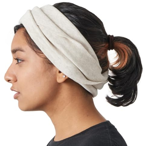 Casualbox Unisex Headband Neck Warmer 100% ORGANIC Cotton Made In JAPAN Scarf Cream(Size: One Size)