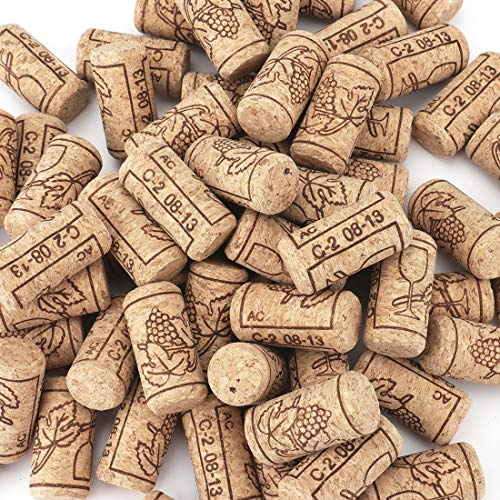 Tebery 100 Pack #8 Natural Wine Corks, 7/8 x 1 3/4 Premium Straight Cork, Wine Stopper for Corking Wine Making Art Projects