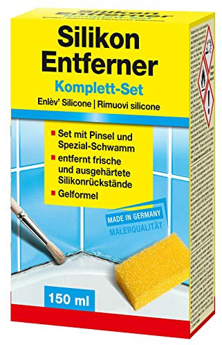 Baufan Juego completo de removedor de silicona, 150 ml, con accesorios, eliminación de silicona fresca y vieja, para azulejos de cerámica, vidrio, metal y más