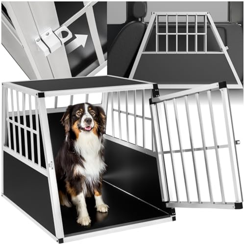 tectake 800350 Transportín de Aluminio para Perros, Transporte de Viaje para Mascotas Trapezoidal - Disponible en Varios Modelos (66x90x69,5cm | No. 401623)