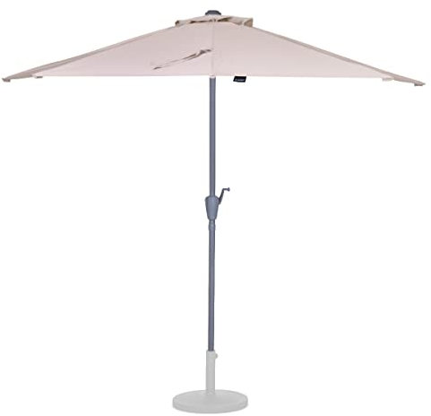 VONROC Parasol déporté Magione - Premium 270x135cm - Parasol de Balcon - Demi-Rond Beige - Installation Facile - Protection UPF 50+ - Housse Incluse