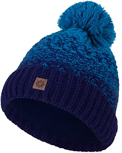 Compagno Kindermütze Bommelmütze Wintermütze Beanie Strickmütze Jungen Mädchen 93, Farbe:Marineblau