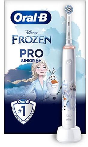 Oral-B Spazzolino elettrico Pro Junior, 1 manico congelato, 1 testina per spazzolino da denti, progettato da Braun, per bambini dai 6 anni in su