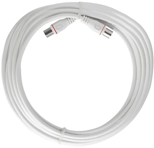Axing EAK 501-80 Endgeräteanschlusskabel 5 m F-Quickfix F-Stecker 4-fach geschirmt Modemkabel für Kabelmodem DATA CATV Kabelfernsehen