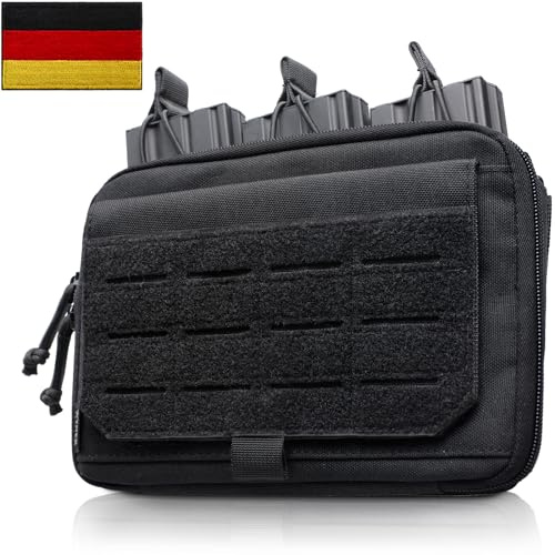 WYNEX Molle Admin - Bolsa de herramientas táctica estilo canguro con tira mag/zipper inserción, modular EDC bolsa médica organizador, parche de fijación incluido