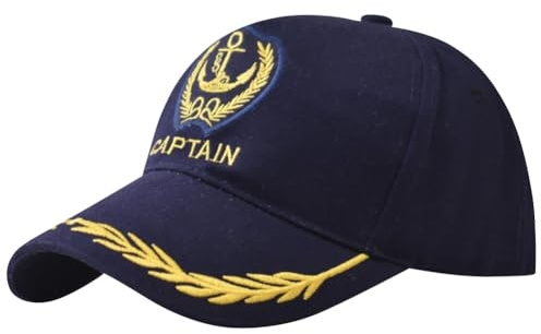 Cappello da capitano ricamato con ancora, cappello da baseball regolabile, per nautica, yacht, marinaio, camionista