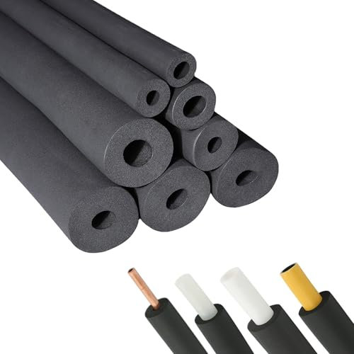 Tube en Mousse Noire Imperméable À l'eau Manchon d'isolation Tuyaux Calorifuges Anti-Gel et Calorifuge 6mm 13mm 16mm 20mm 25mm 32mm 43mm 50mm 63mm 76mm 90mm 110mm pour L'hiver Extérieur Spigot 1PCS