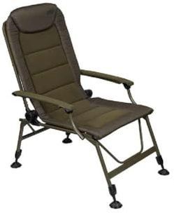 Fox Voyager Relaxsessel XL, hochdichter Schaumstoff, Micro-Fleece-Innenfutter, Stahlrahmen, One-Touch-Beinhöhenverstellung, Beinverriegelungsrahmen, Nockenrad, verstellbare Rückenlehne, Gewicht: 7,5