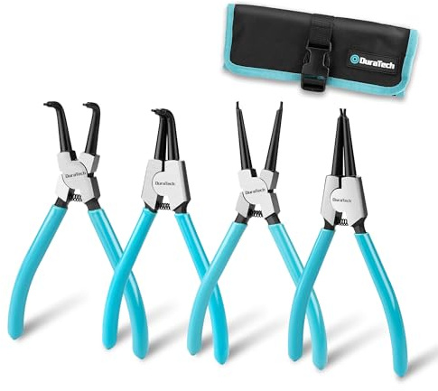 DURATECH 4 PCS 7 Inch Snap Ring Pliers Set with Storage Pouch