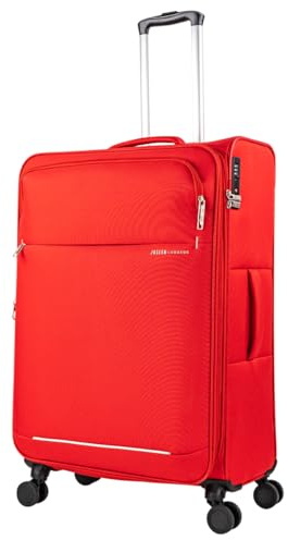 Jaslen - Maletas Grandes - Maleta Grande Blanda de Tela Extensible. Trolley Maletas de Viaje Blandas y de Tela Resistentes. Maletas de Viaje Candado de Combinacion TSA, Rojo