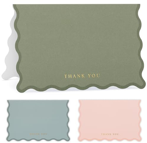 Beautiful Thank You Cards Set of 30 With Envelopes and Stickers - Elegant Blank Cards For Personalized Notes - Perfect Bulk Stationary Set For All Occasions incl. Weddings, Business & Baby Showers