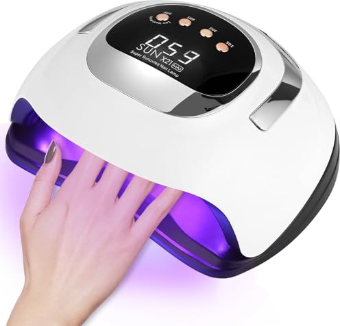 QUEMISS UV Led Nail Lamp 320W Professional Nail Dryer Gel Polish Light 4 Gear Timing Gel Nail Dryers 72 Beads Curing Gel LED Portable Handle UV Lamps for Curing Lamps