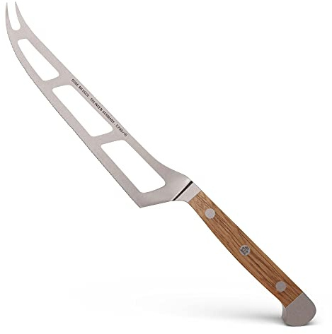 Güde Solingen - Couteau à Fromage à pâte Molle Couteau à Fromage forgé, 15 cm, Bois de chêne de Baril, Alpha-CHÊNE DE Baril - Double mitre, fabriqué à la Main en Allemagne, Marron