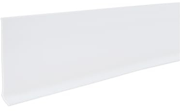 M-D Building Products 4-Inch x 60-Feet Dry Back Vinyl Wall Base, Flexible Dry Back Vinyl Trim with Toe - Easy Install Molding Trim for Floors and Baseboards, White (73897)