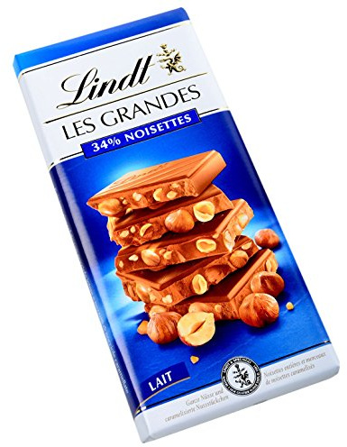 Lindt Les Grandes Lait 34% Noisettes, 150g