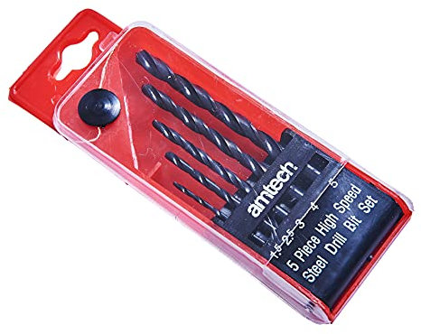 Amtech F0950 5 Piece high speed steel (HSS) drill set