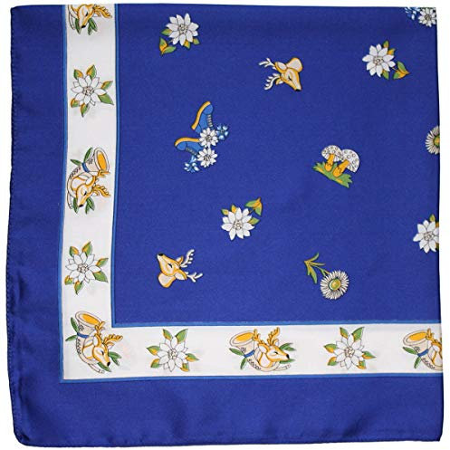 German Wear Zauberhaftes Edelweiß-halstuch Trachtentuch Halstuch 59x59 royalblau
