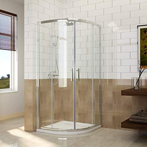 ELEGANT 900 x 900 mm Quadrant Shower Enclosure 6mm Easy Clean Glass Sliding Shower Cubicle Door