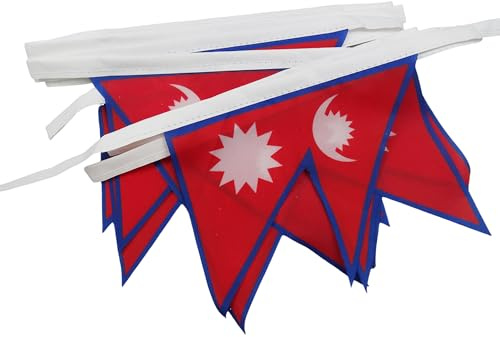 AZ FLAG Flaggirlang Nepal 6 m 20 flaggor Lätt Polyester 21x15 cm