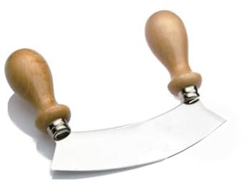 Mezzaluna chopper affettatrice cutter luna rotonda Hachoir – italiano in acciaio INOX 15 cm