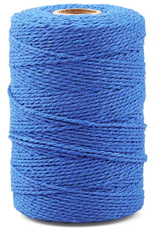 jijAcraft 2MM Blue Cotton String: 200M Cotton Twine String for Crafts, Handicrafts Twine for Crochet, Decorative Cord for Gift Wrapping, Decoration, Packing Cord