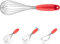 Dreamfarm Flisk 3-in-1 Fold-Flat, Space-Saving Baking & Cooking Balloon Whisk, Sauce Whisk & Flat Deglazing Whisk, Stainless Steel - 12 Red
