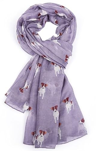 GFM Halsduk med djurtryck – Jack Russell hundhalsduk, JR-23-HLJMN-Lila, L