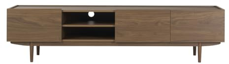 Miliboo Meuble TV Finition Bois foncé Noyer 3 Portes L180 cm SANAA