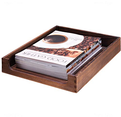 NiOffice Bandeja de madera de pino natural, organizador de escritorio, almacenamiento multifuncional para oficina, cocina, perfecto para archivos, suministros y pequeños accesorios, apilable que