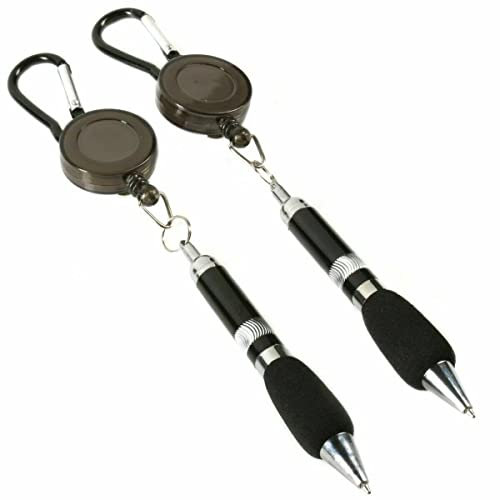 Buystarget 2x Ball Point Pens Retractable Belt Clip String Cord Chain Office Medical Home