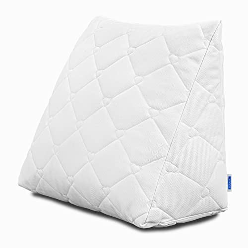 Badum - Rückenkissen - Keilkissen Bett - 60 x 50 x 30 cm Bücherkissen, Sofa, Couch, Lesekissen, Kissen zum Lessen, Fernsehen, Reflux, Waschbarer Bezug Baumwolle, einstellbare Dicke