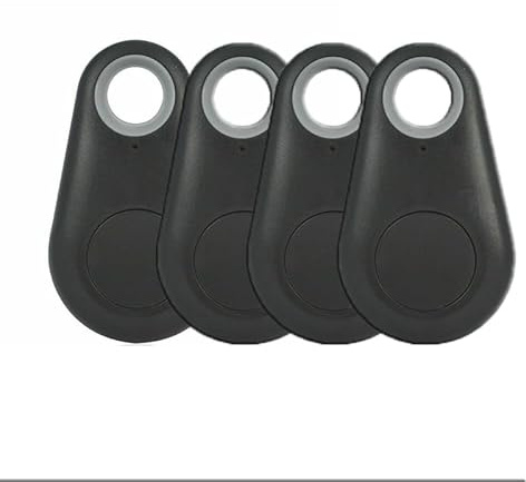 Riloer Mini Smart Bluetooth 4.0 GPS Tracker Finder, lämplig för bil baby nyckel husdjur lokaliserare larm, 4X svart