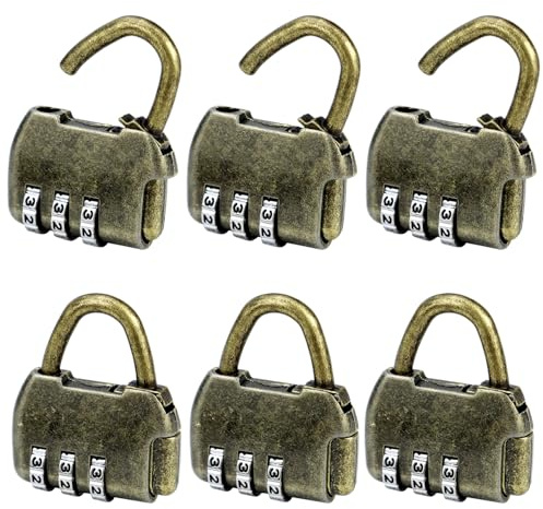 4 Pièces Cadenas à Code Rétro - Serrure à Combinaison 3 Chiffres - Antivol Vintage Pour Porte Extérieure - Sécurité Sans Clé