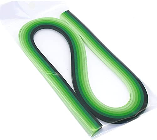 ODETOJOY Multi-Color Paper Quilling Strips Set - 6 Gradient Colors - 21-inch Length - 10mm Width (0.4 in) - DIY Quilling Strips Assortment Crafts (Green)